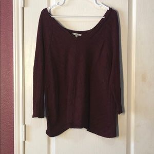 Charlotte Russe Light Wine Sweater Open Neckline